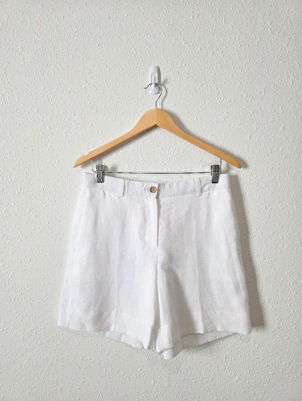 J.Crew White Relaxed Linen Shorts S